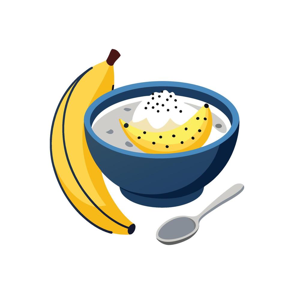 Nutritious Banana Chia Mash Delight vector
