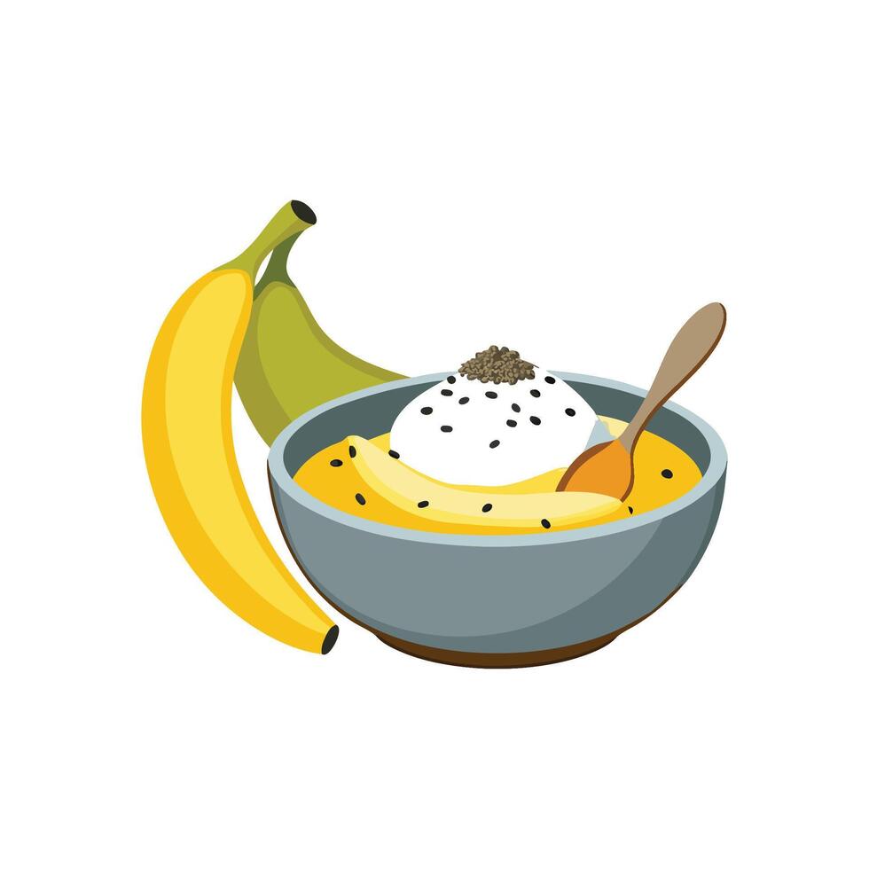 Delicious Banana Chia Mash vector