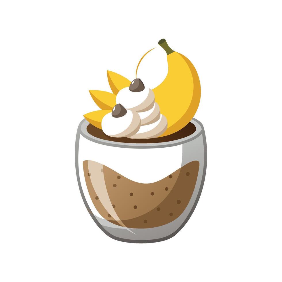 Delicious Banana Chia Pudding vector
