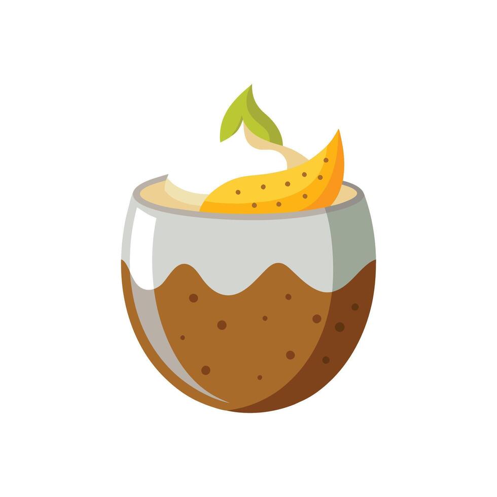 Creative Banana Chia Pudding vector