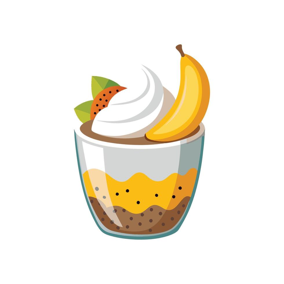 Tasty Banana Chia Pudding Delight vector
