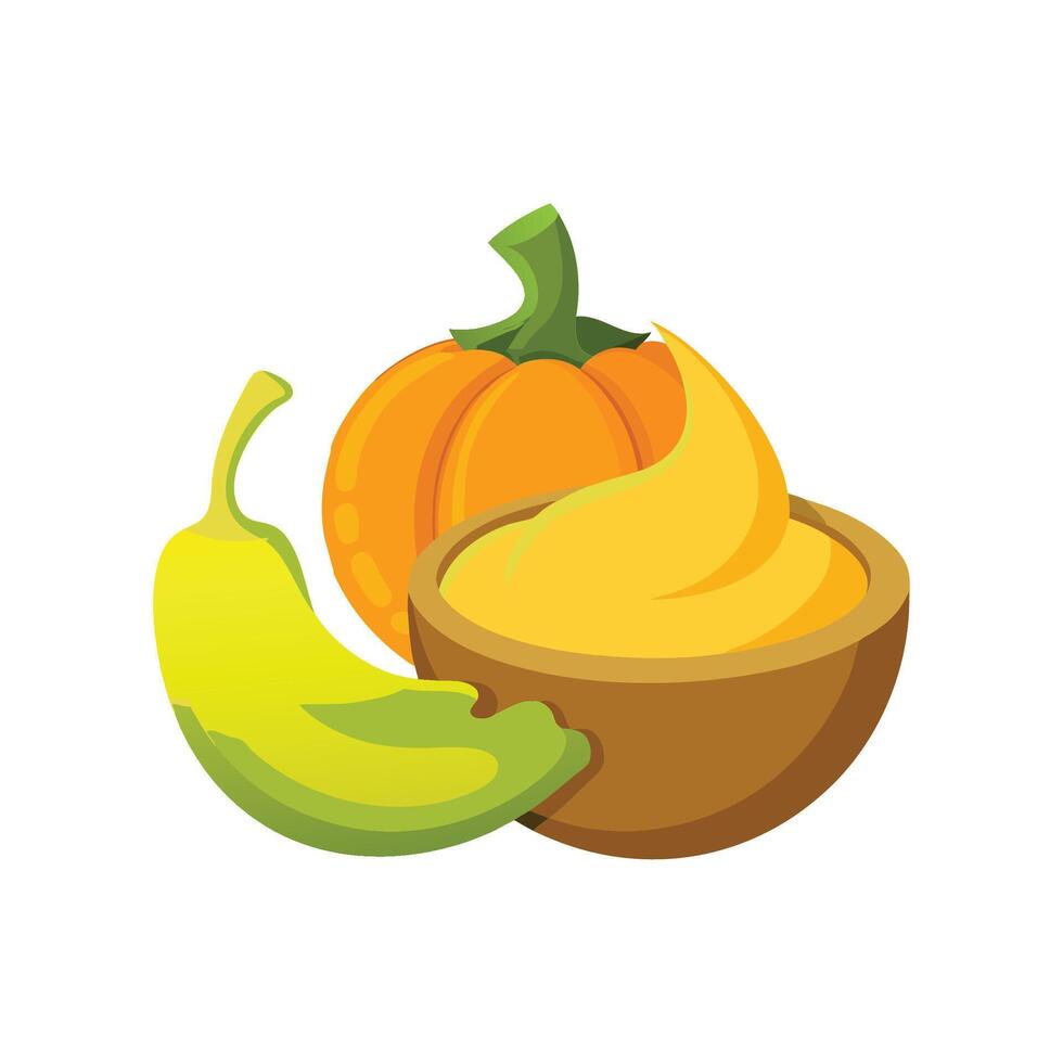 Delicious Pumpkin Banana Mash vector