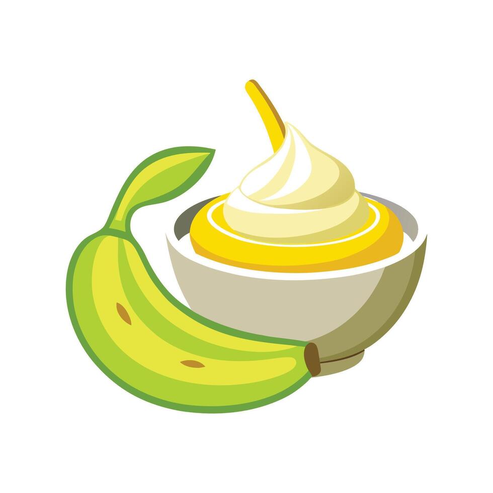 Delicious Banana Yogurt Puree vector