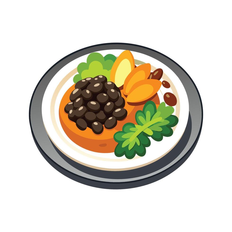 Creative Black Beans Carrot Mash vector