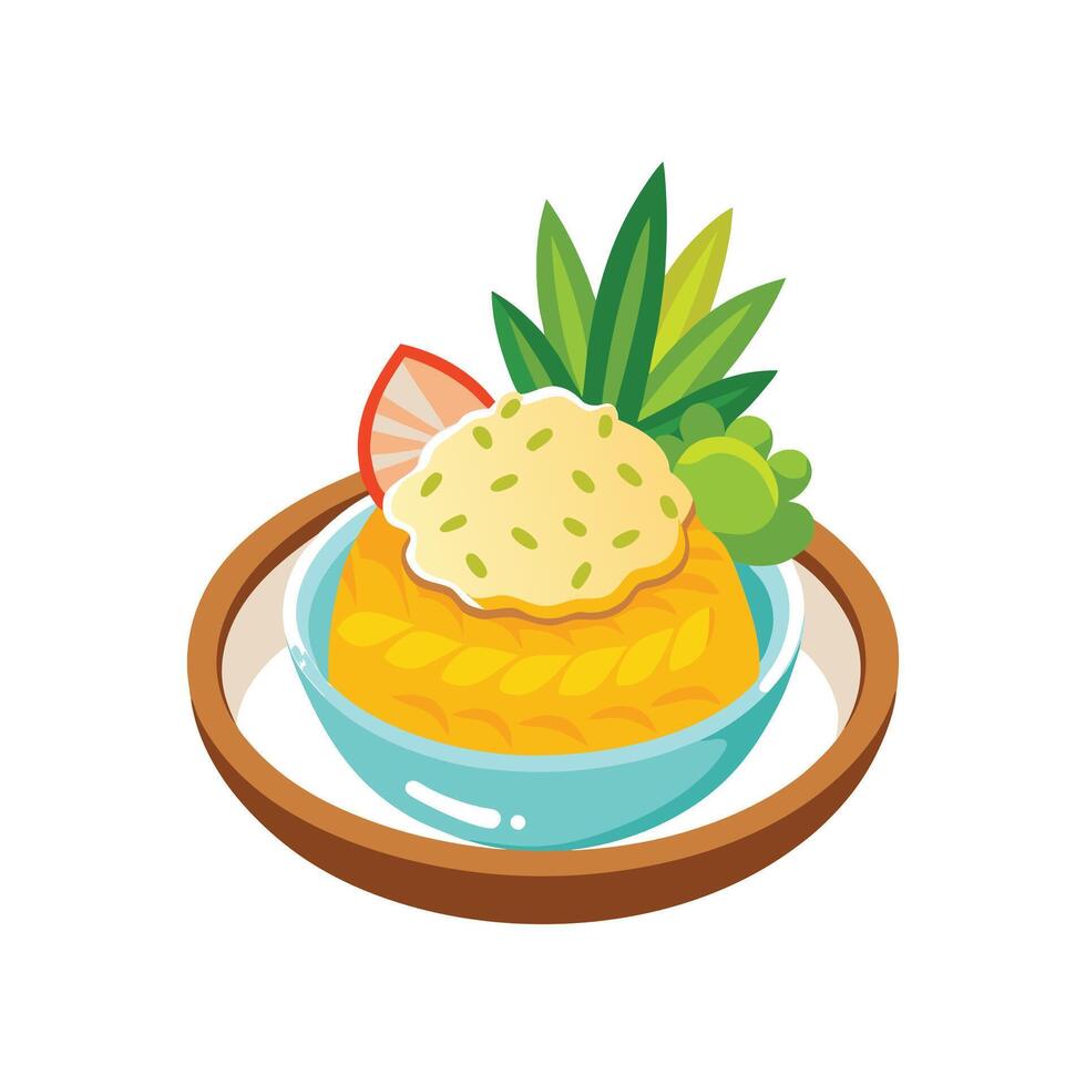 Nutritious Brown Rice Pineapple Mash Delight vector
