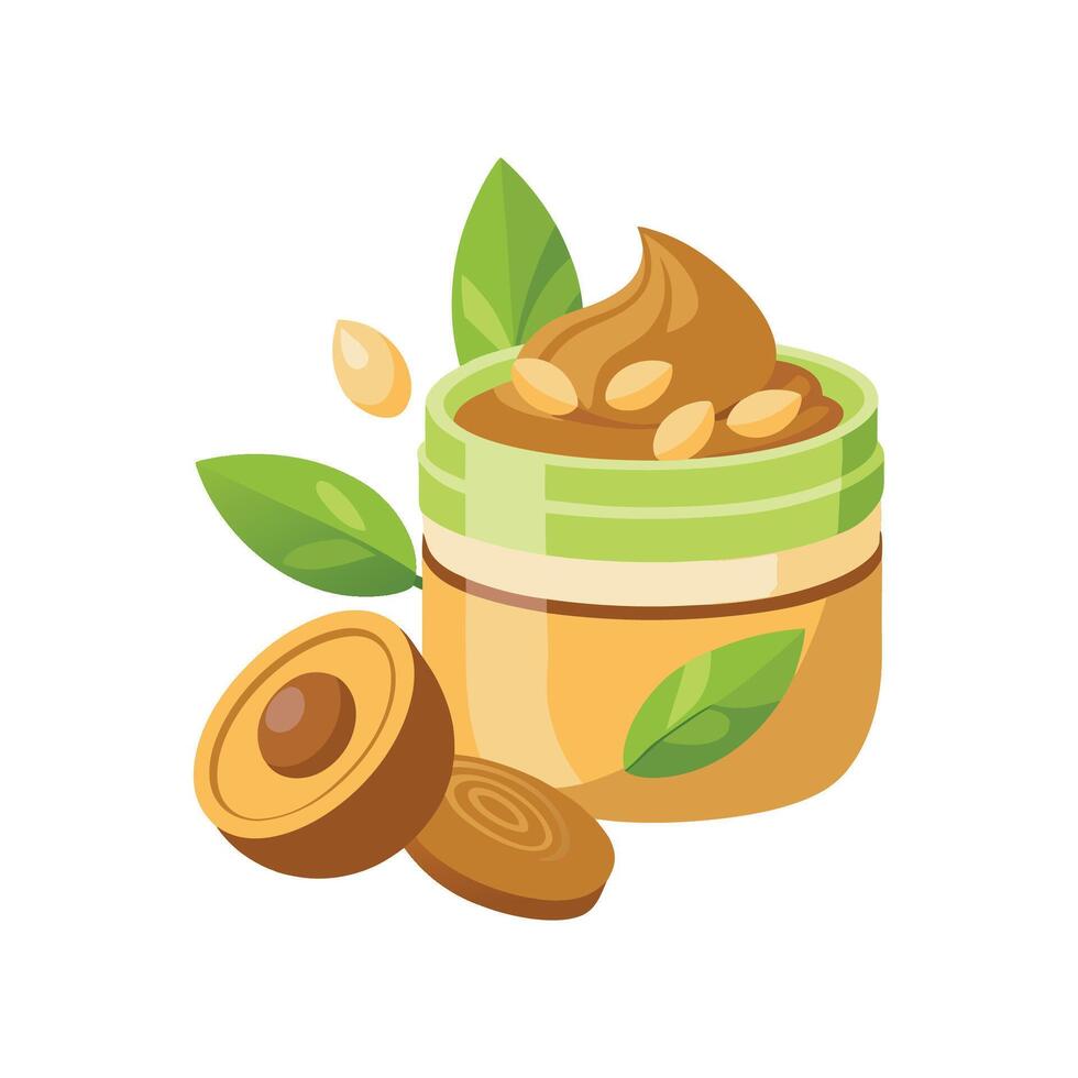 Nutritious Buckwheat Almond Butter Puree vector