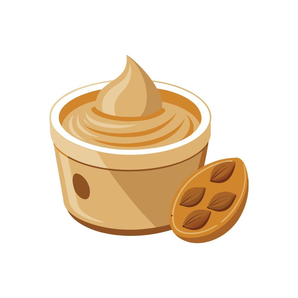 Delicious Buckwheat Almond Butter Puree vector