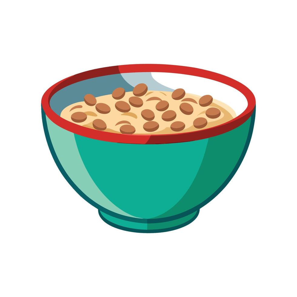 Creamy Buckwheat Cereal Bowl vector