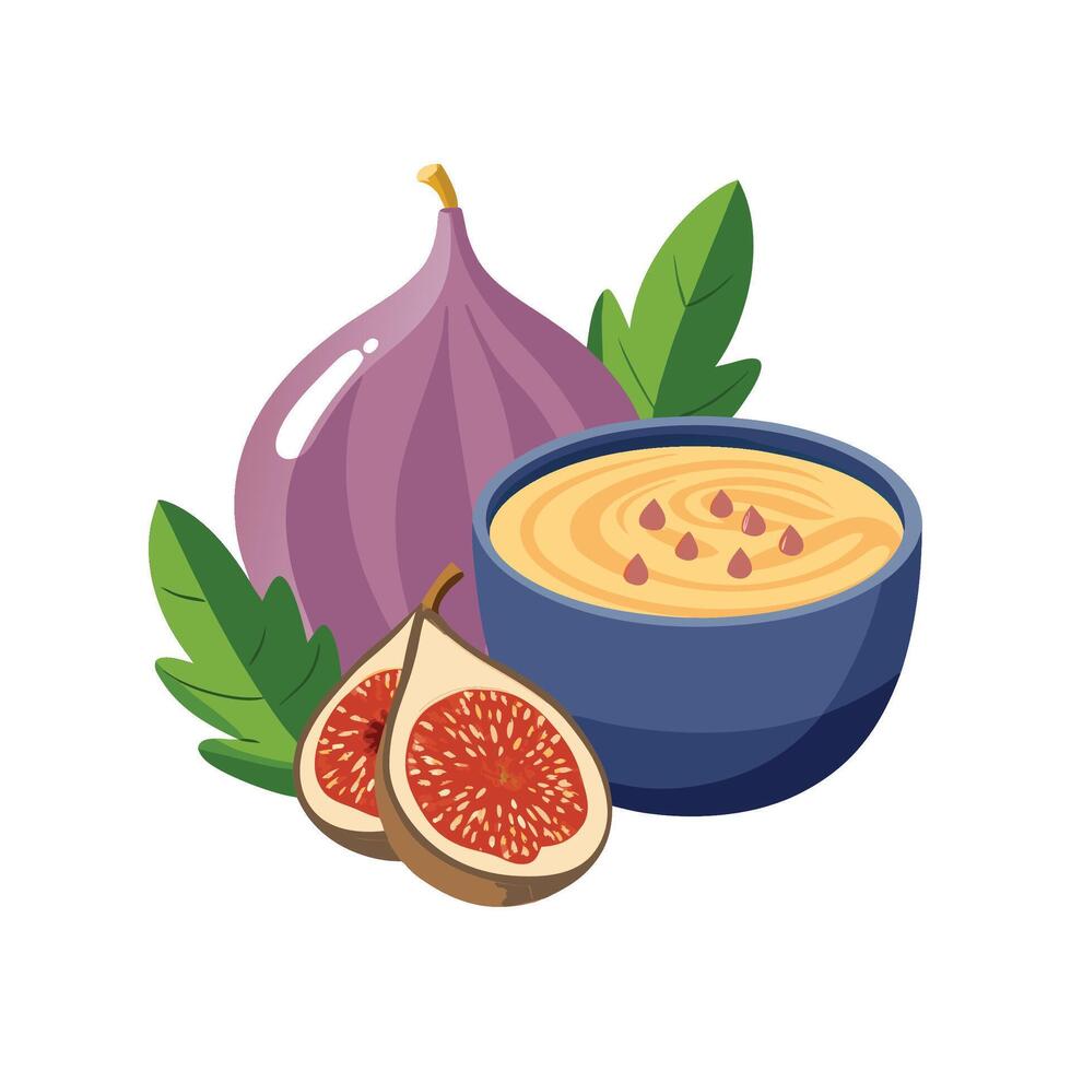 Nutty Buckwheat Fig Puree Delight vector