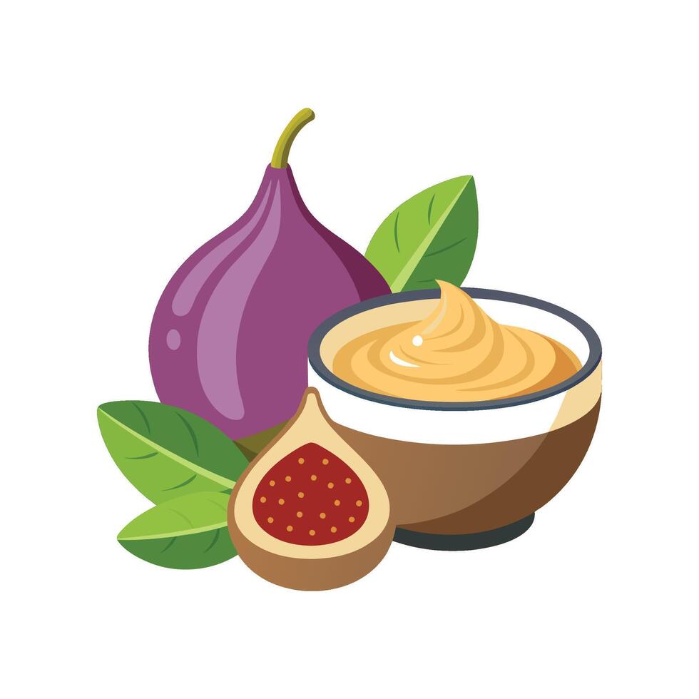 Delicious Buckwheat Fig Puree Dish vector