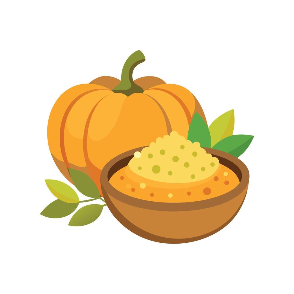 Creamy Buckwheat Pumpkin Mash Delight vector