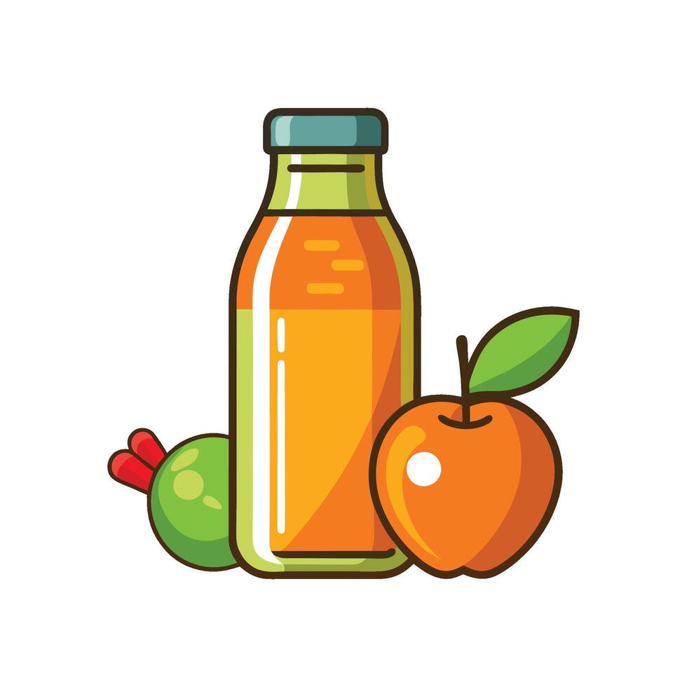 Refreshing Carrot Apple Juice Meal vector