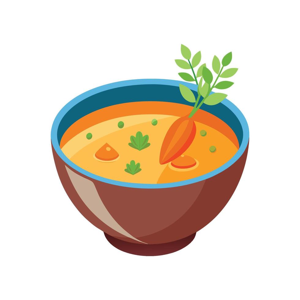 Creamy Carrot Soup Meal vector