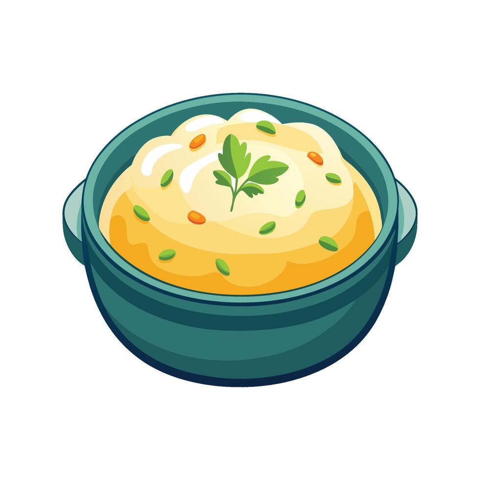 Creamy Cauliflower Mash Dish vector