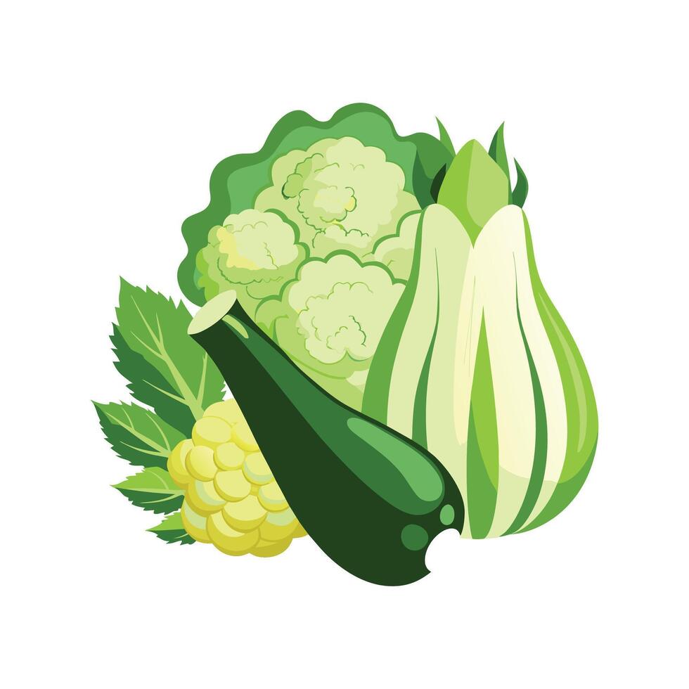 Nutritious Cauliflower Zucchini Blend vector