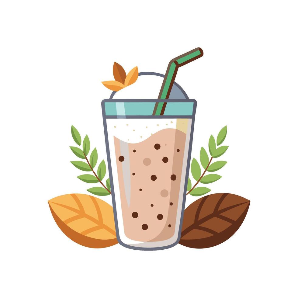 Savory Chia Almond Milk Smoothie vector