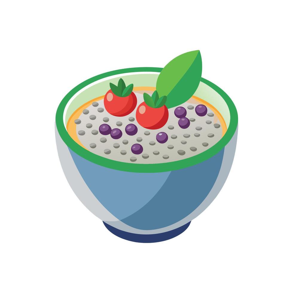 Savory Chia Pudding Meal vector