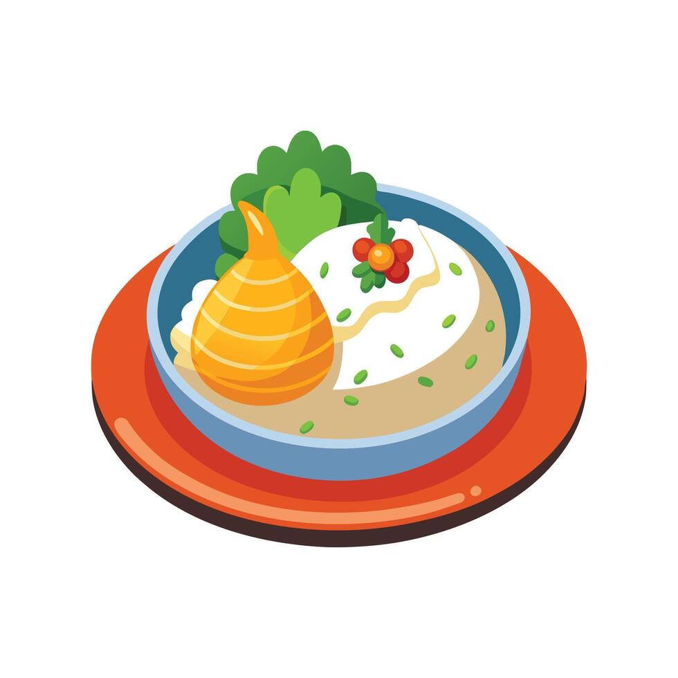 Delicious Chicken Rice Mash vector