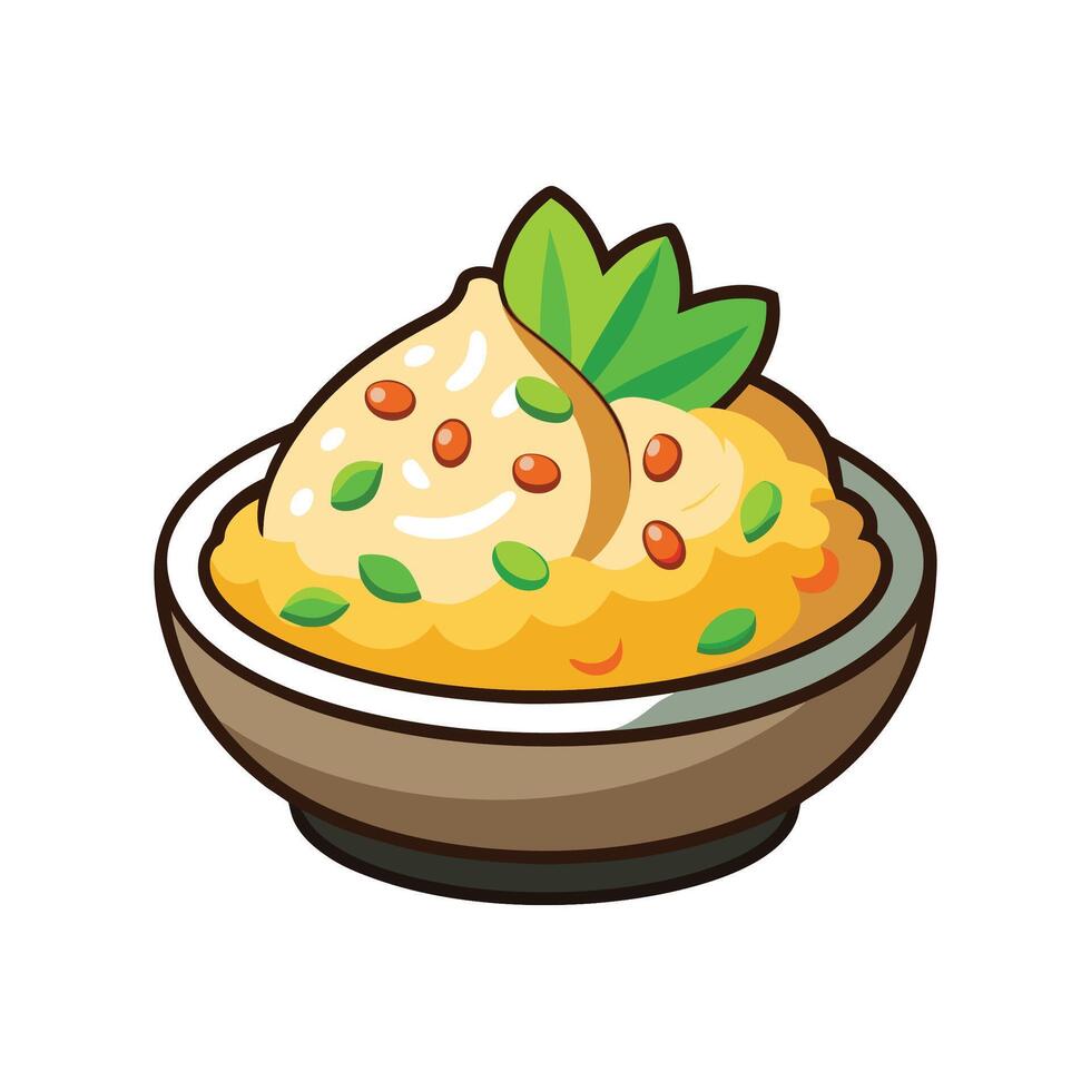 Nutritious Chicken Rice Mash Recipe vector