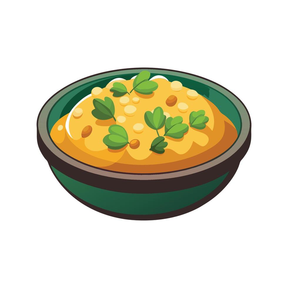 Creamy Chickpea Mash Dish vector