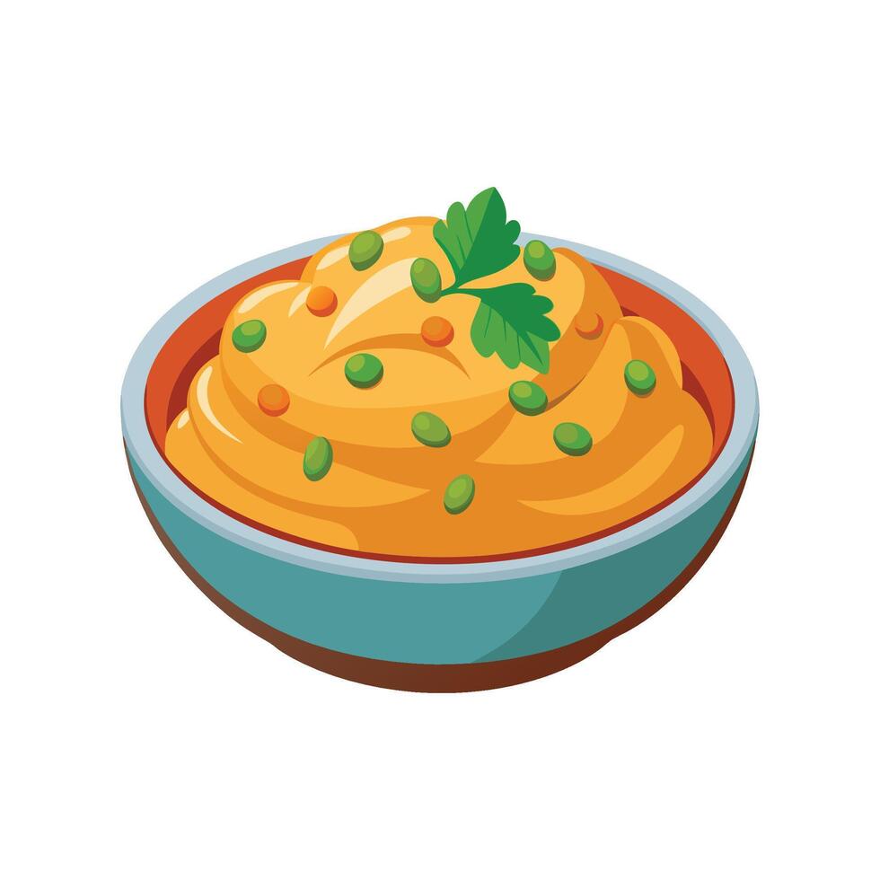 Savory Chickpea Mash Meal vector