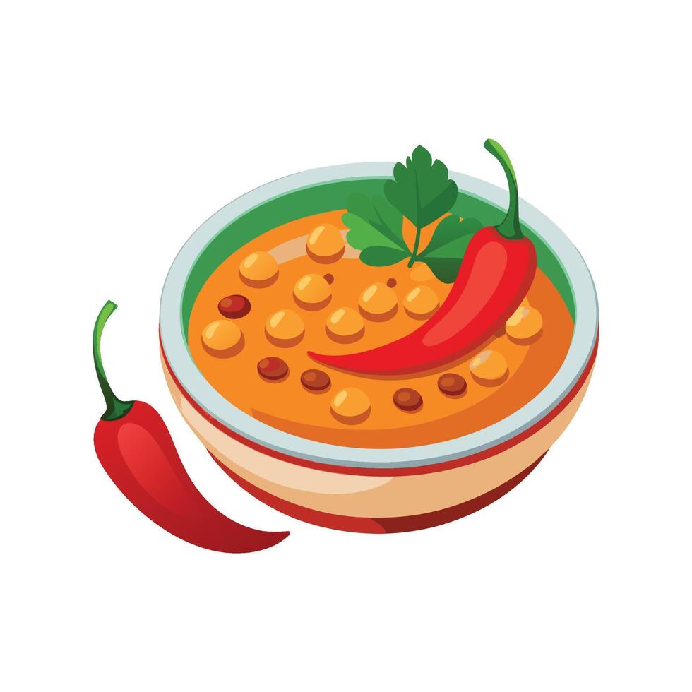Savory Chickpea Red Pepper Puree vector