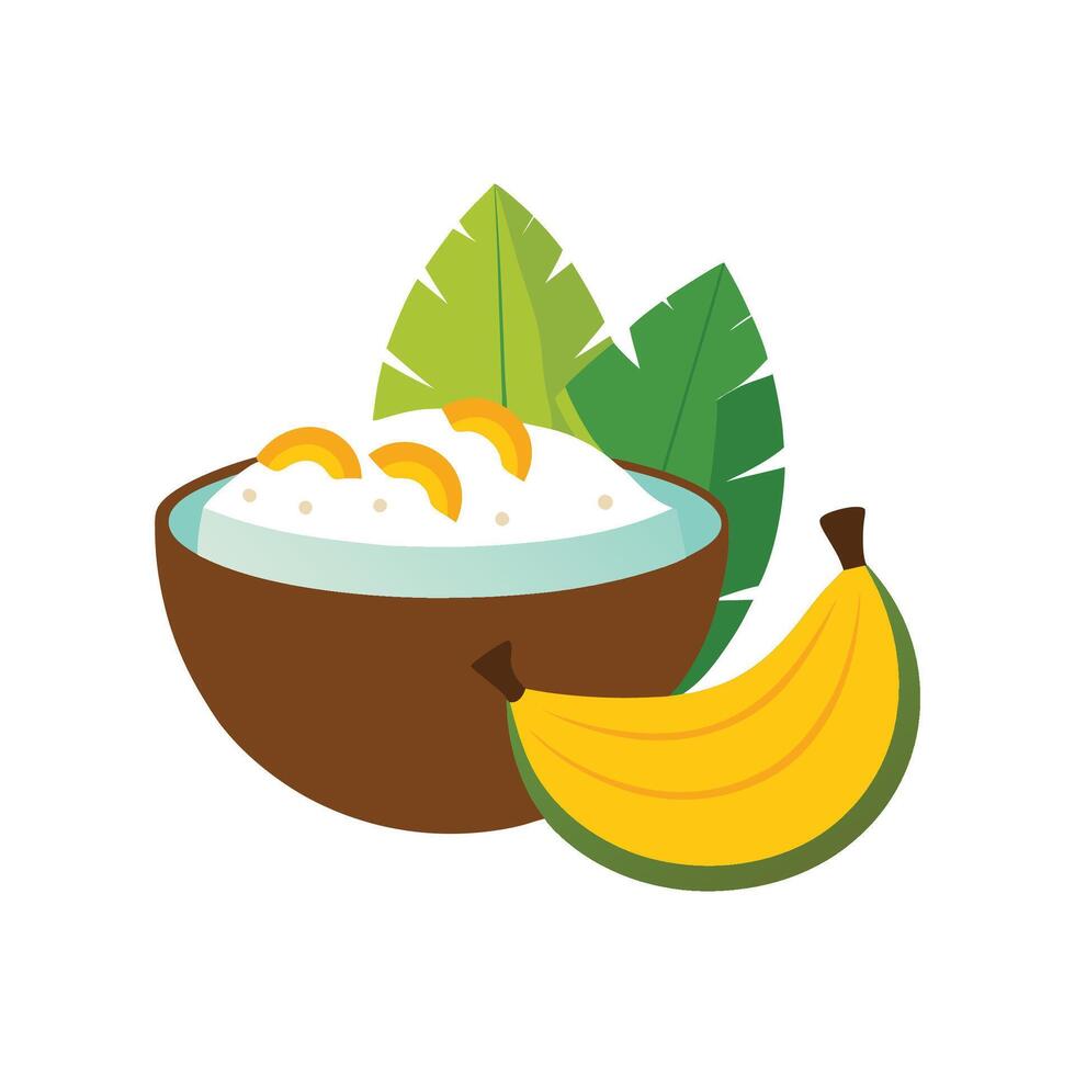 Creamy Coconut Banana Mash vector