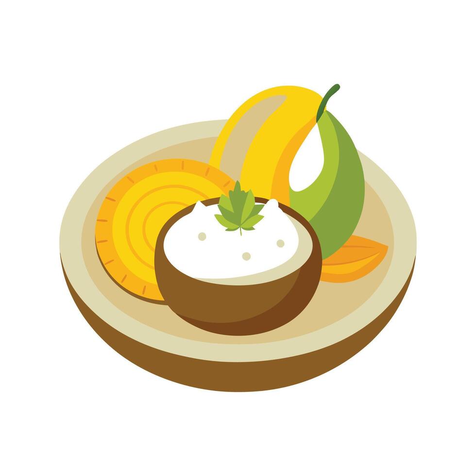 Delicious Coconut Banana Mash vector