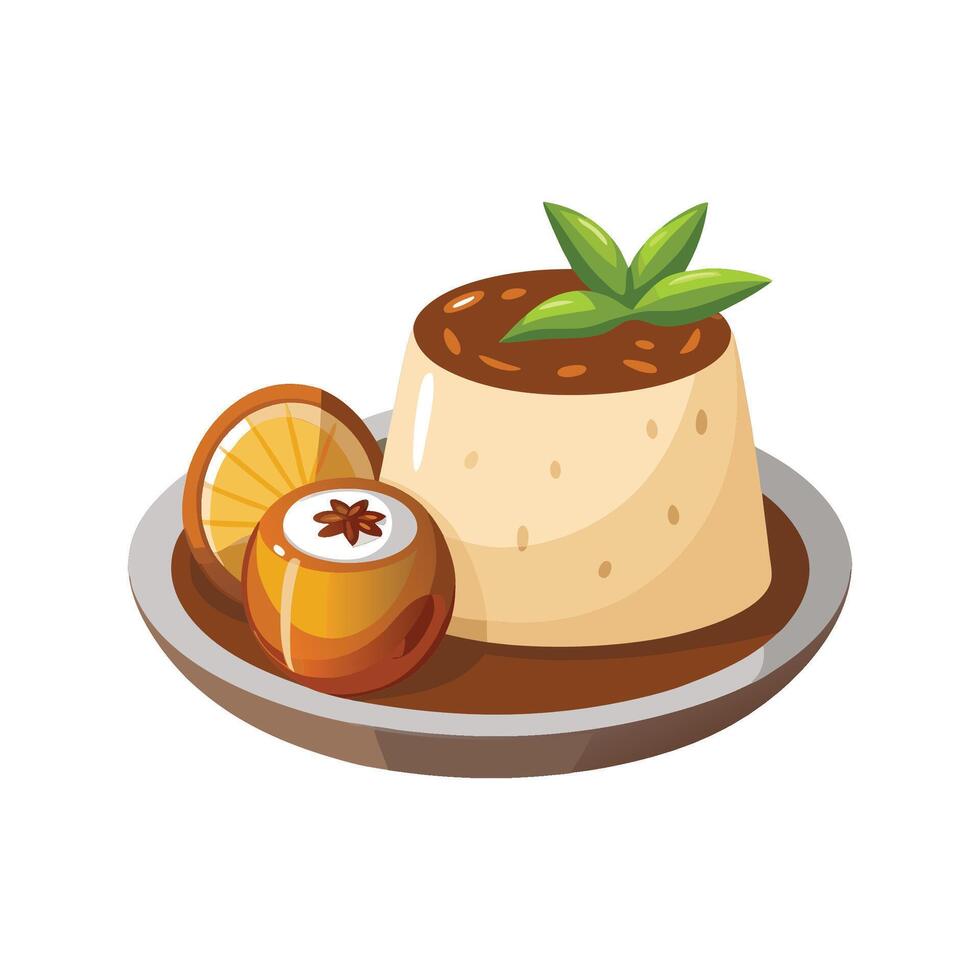 Creamy Coconut Milk Date Pudding vector