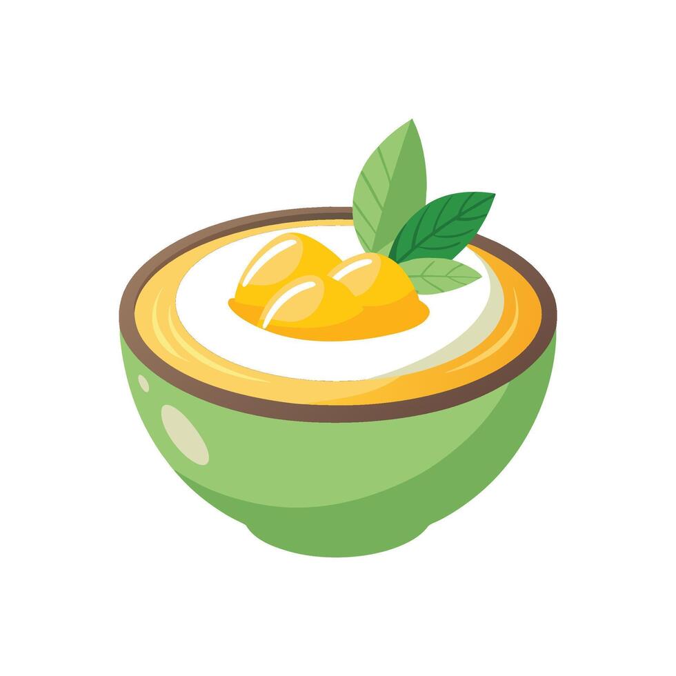Delicious Coconut Yogurt Mango Puree vector