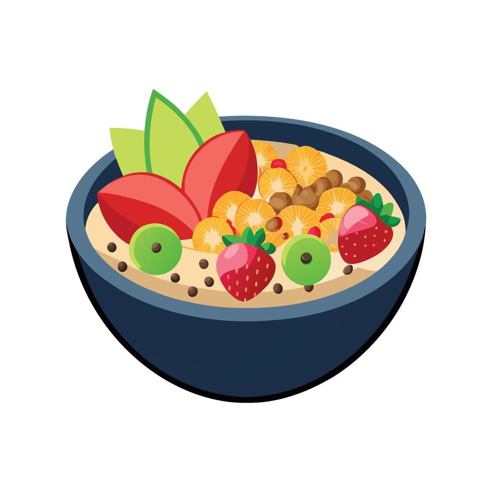 Savory Cooked Quinoa Fruit Mash vector