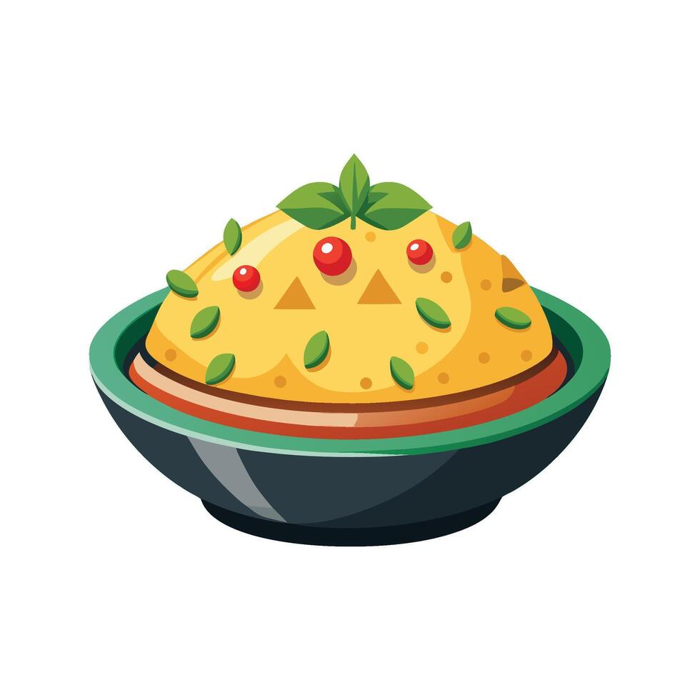 Creamy Couscous Mash Dish vector