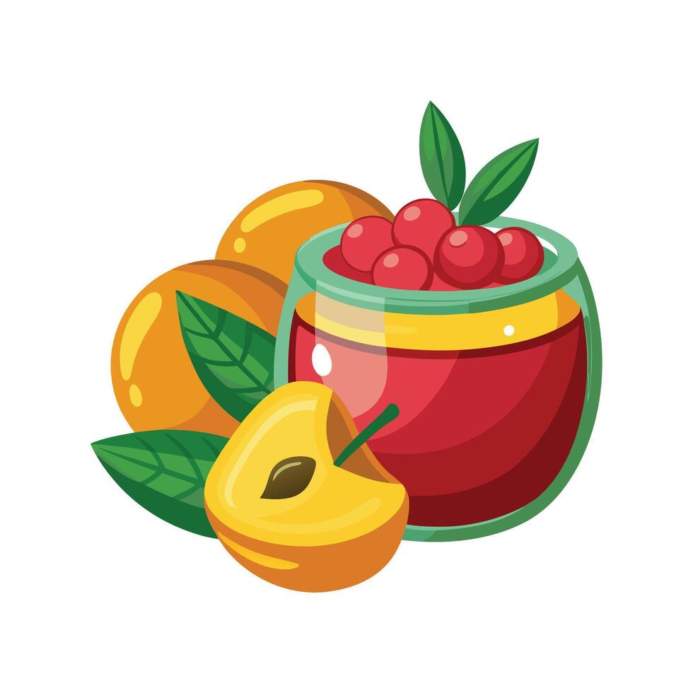 Creamy Cranberry Mango Puree vector