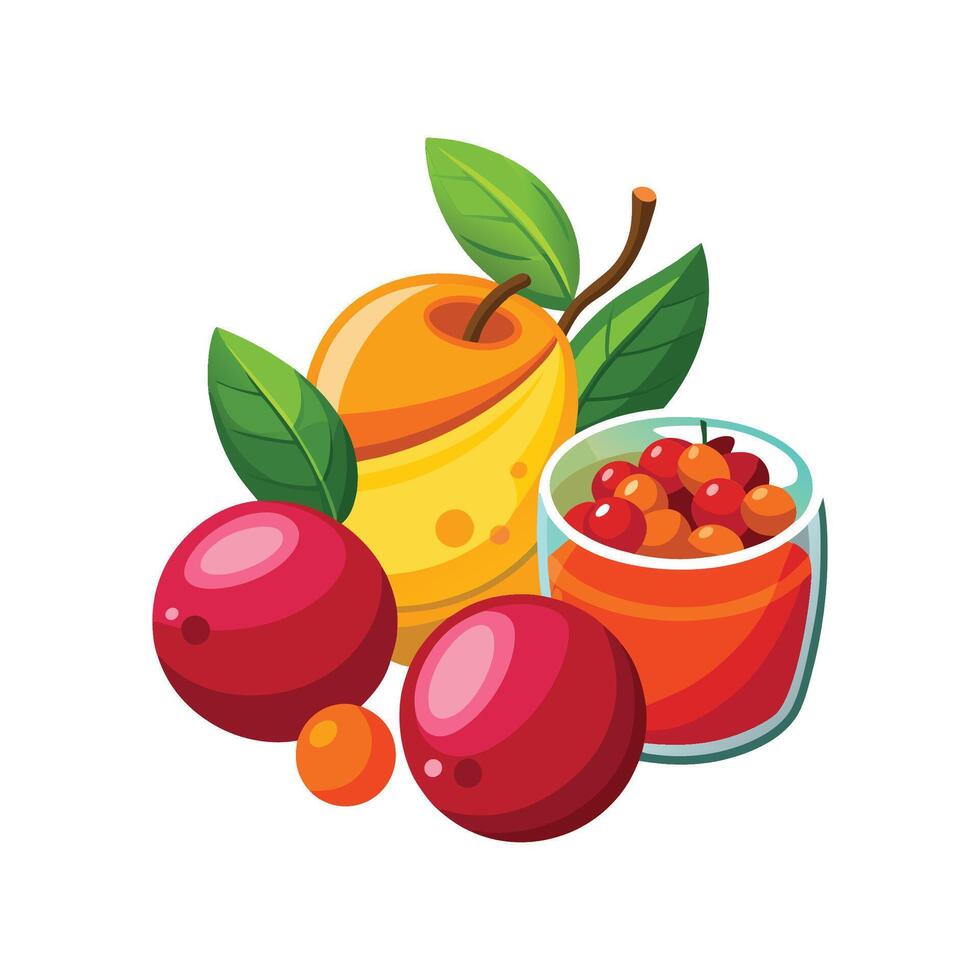 Delicious Cranberry Mango Puree vector