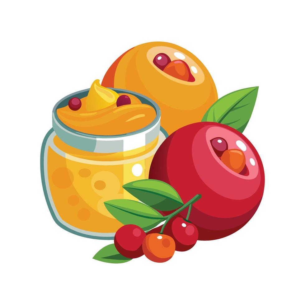 Savory Cranberry Mango Puree vector
