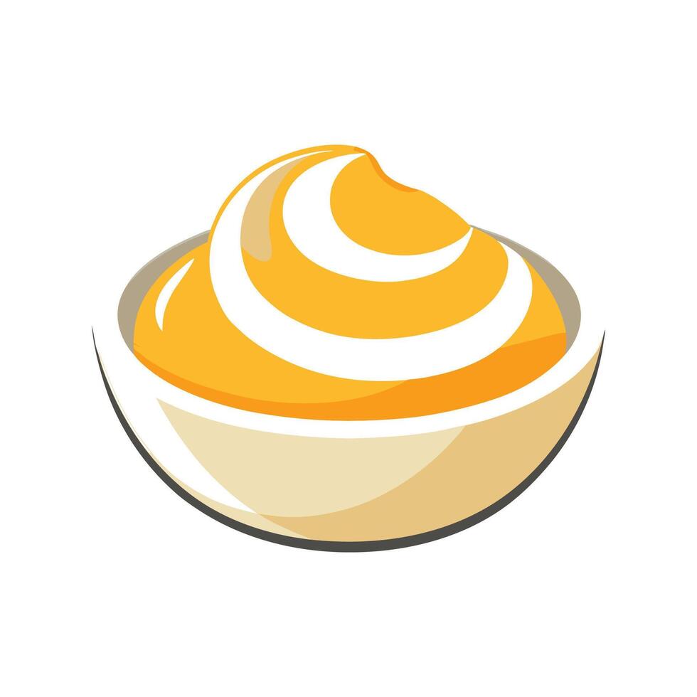Creamy Egg White Puree Dish vector