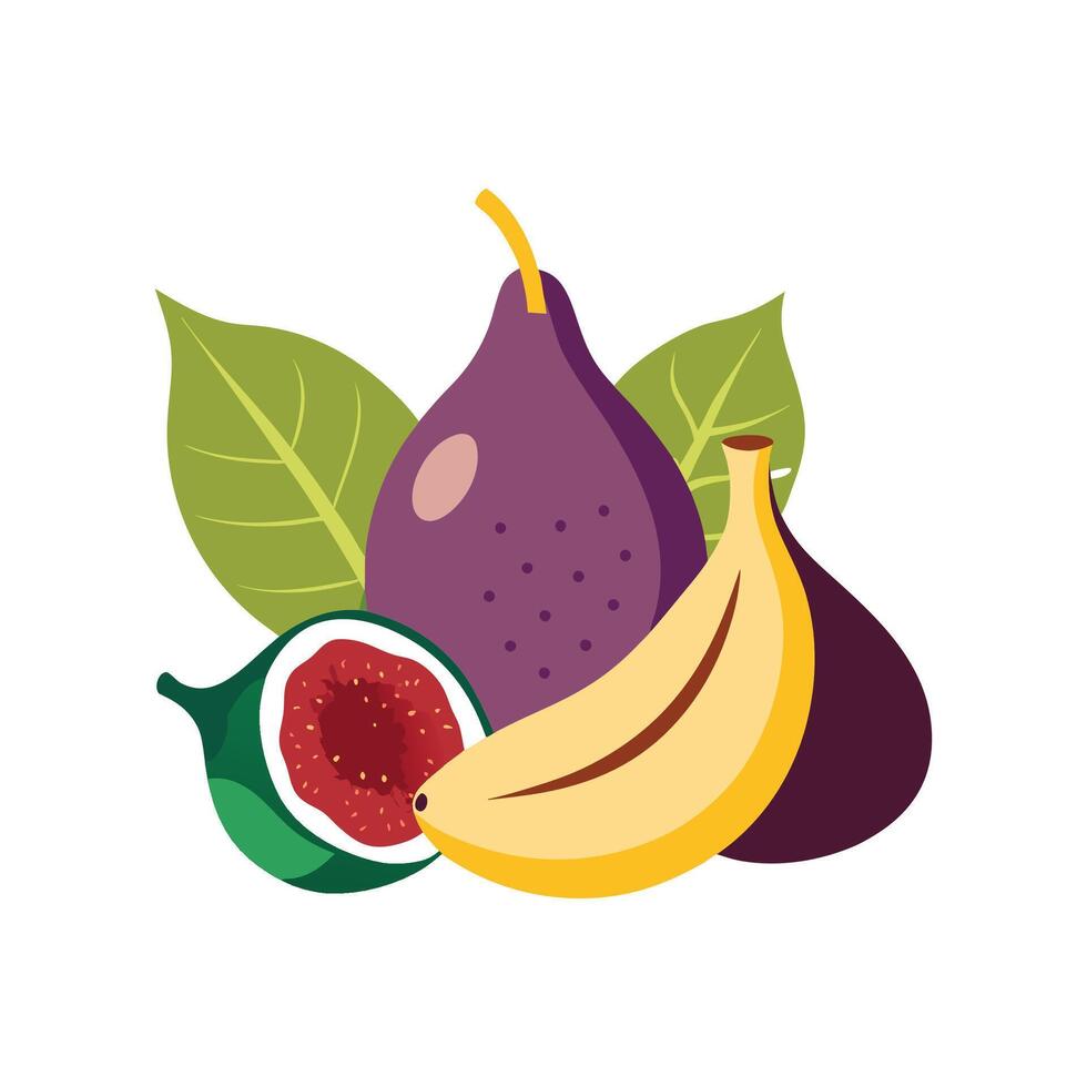 Savory Fig Banana Mash Dish vector