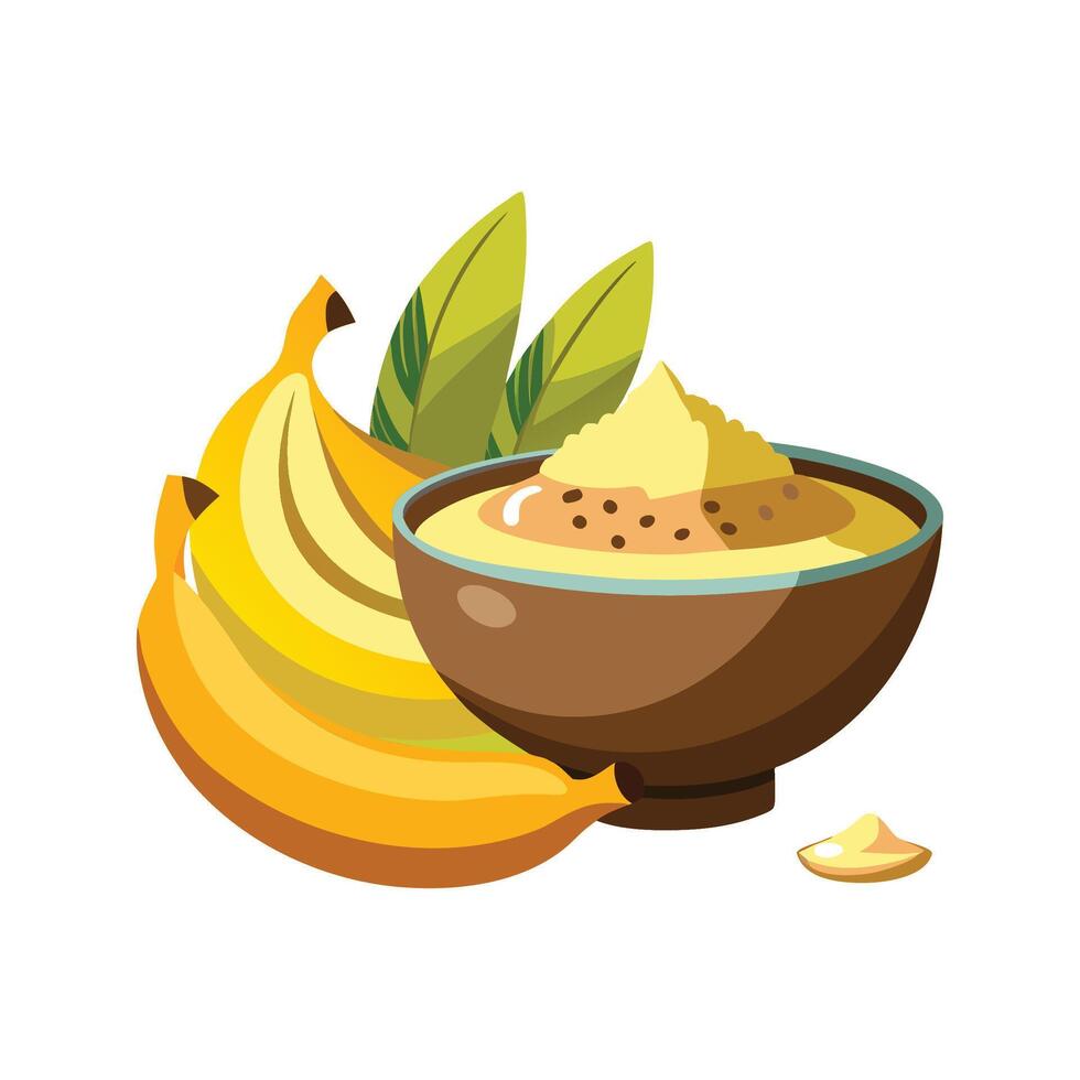Savory Flaxseed Banana Mash vector