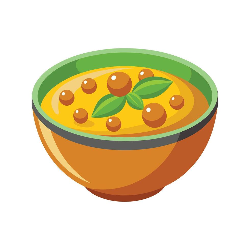 Creamy Goldenberry Puree Dish vector
