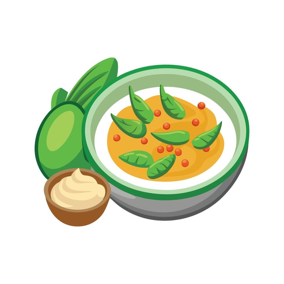 Delicious Green Beans Chicken Puree Recipe vector