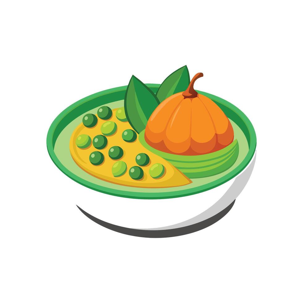 Creamy Green Peas Butternut Squash Mash vector