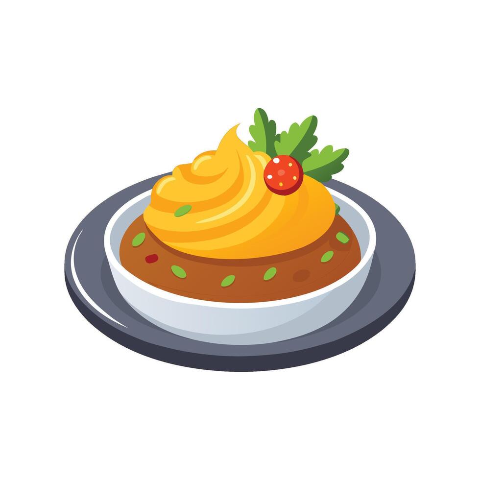 Savory Ground Beef Butternut Squash Puree vector