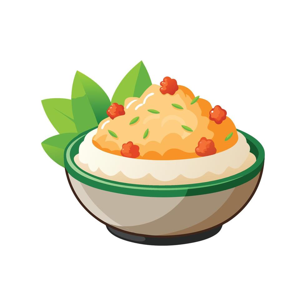 Delicious Ground Chicken Rice Mash vector
