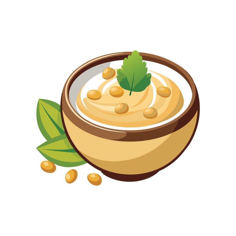 Savory Hummus Chickpea Tahini Meal vector