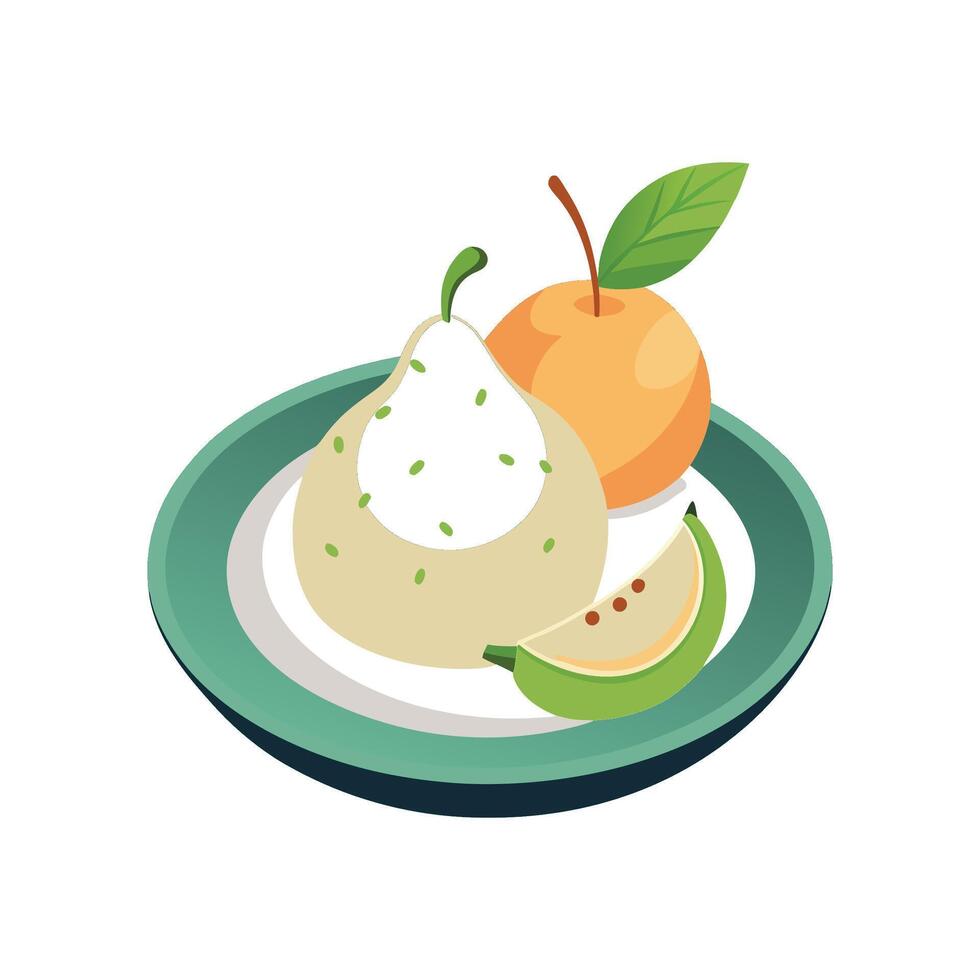 Savory Jicama Pear Mash Meal vector