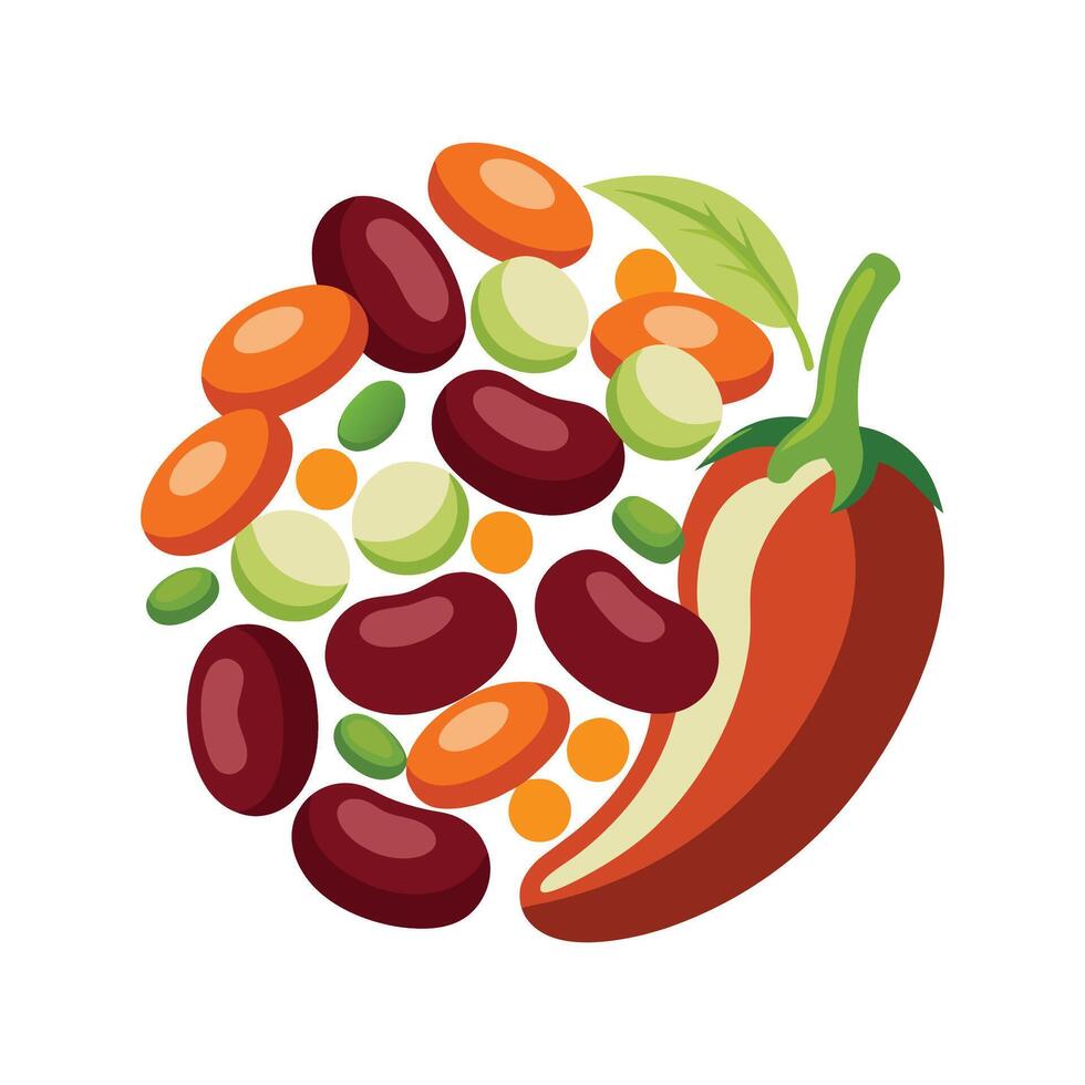 Creamy Kidney Bean Carrot Blend vector