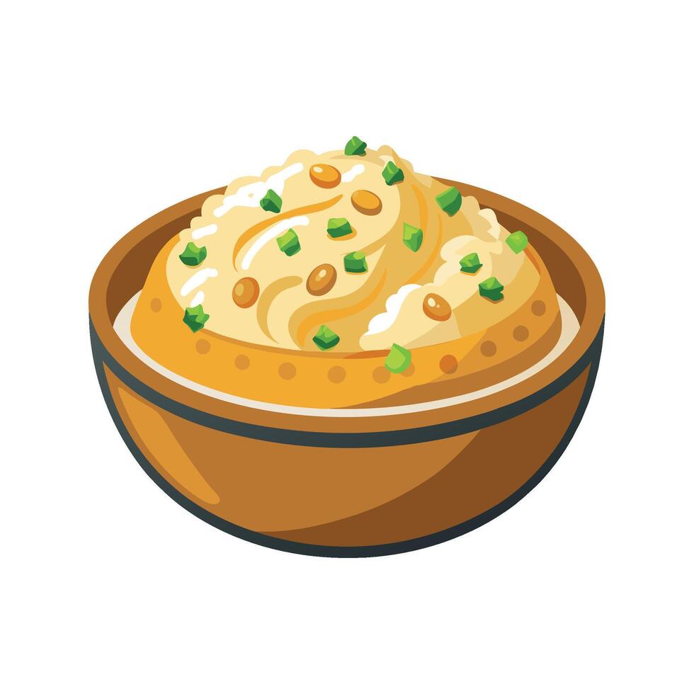 Creamy Lentil Rice Mash for Healthy Recipes vector