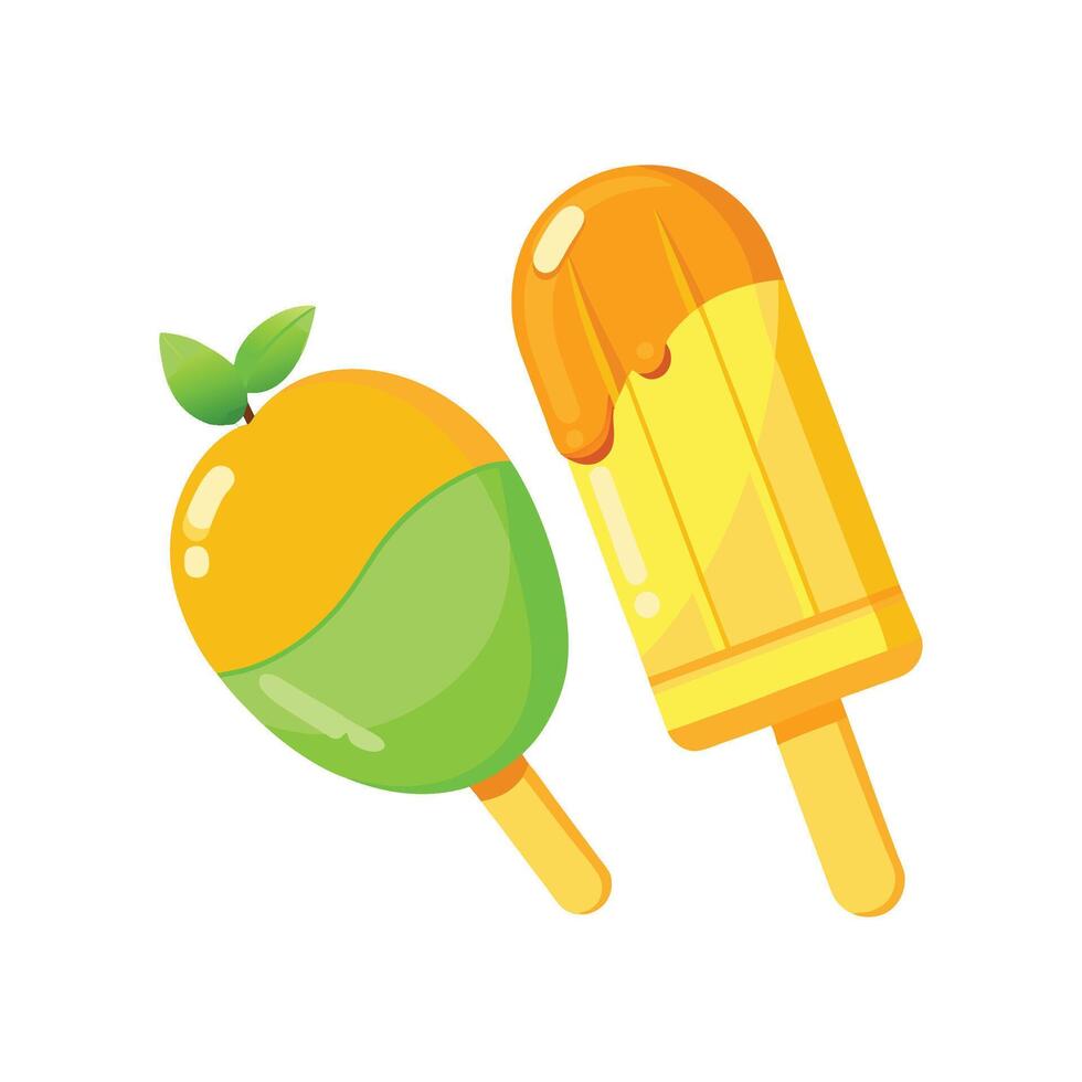 Creamy Mango Yogurt Popsicles for Fun Treats vector