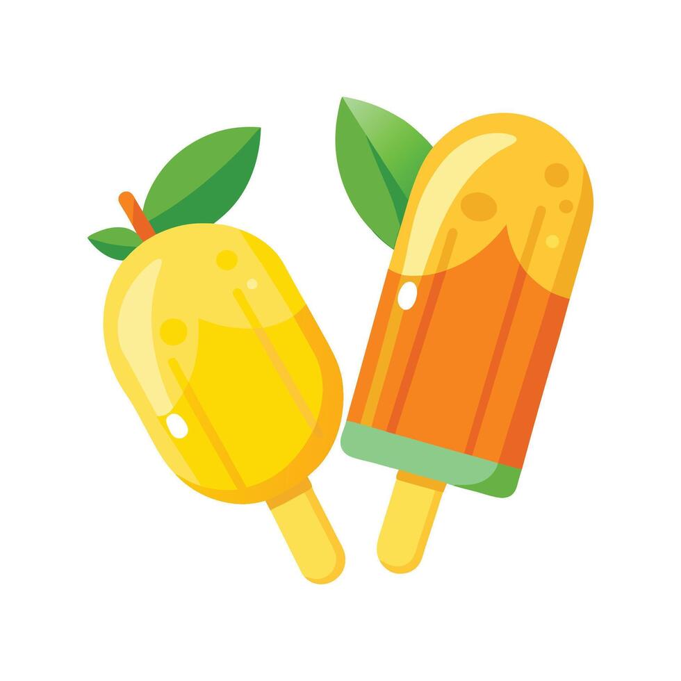 Delicious Mango Yogurt Popsicles for Summer Fun vector