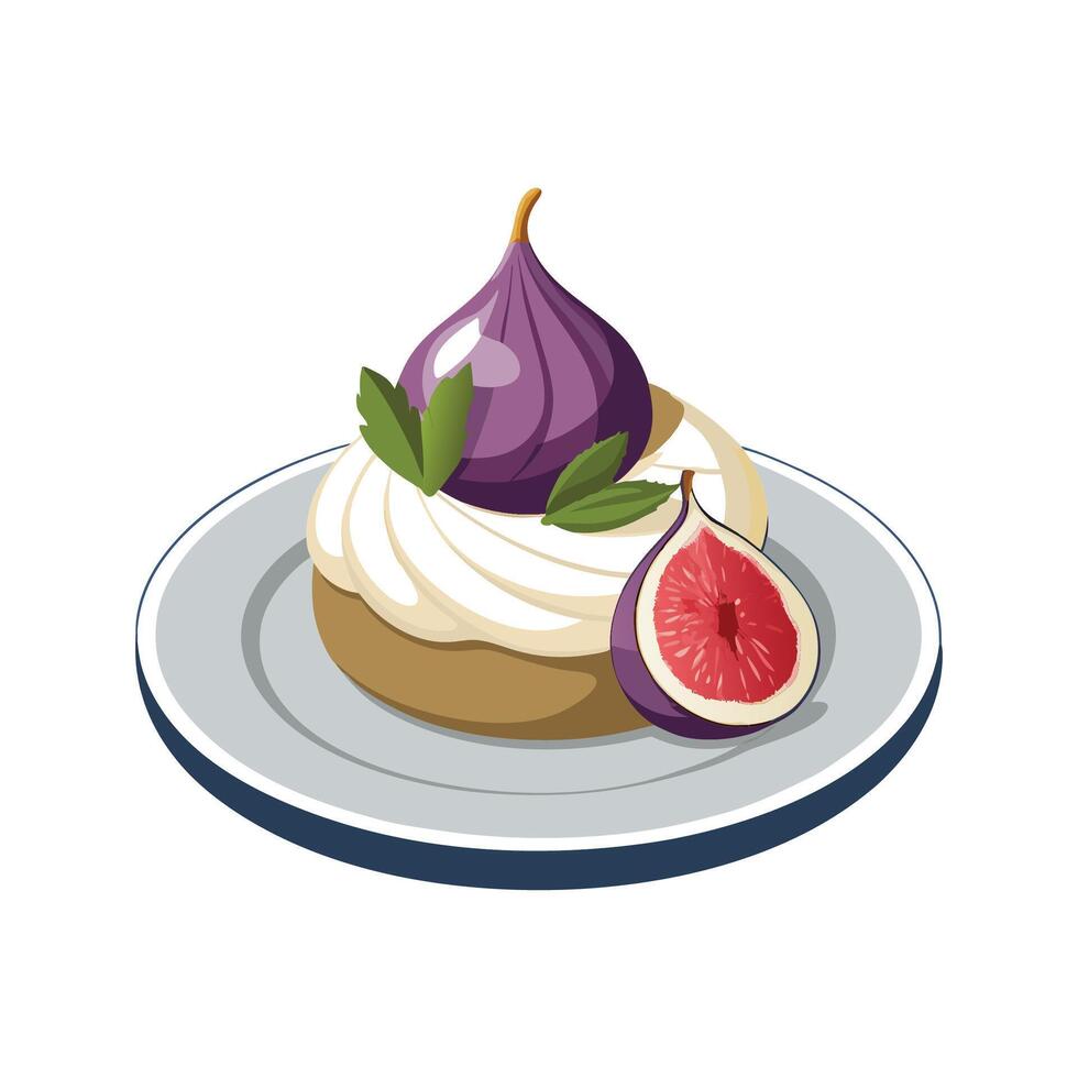 Creamy Mascarpone Fig Mash for Nutritious Meals vector